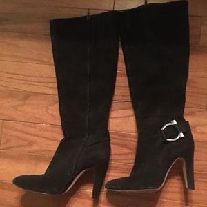 Antonio Melani Black Suede Knee-high Boots